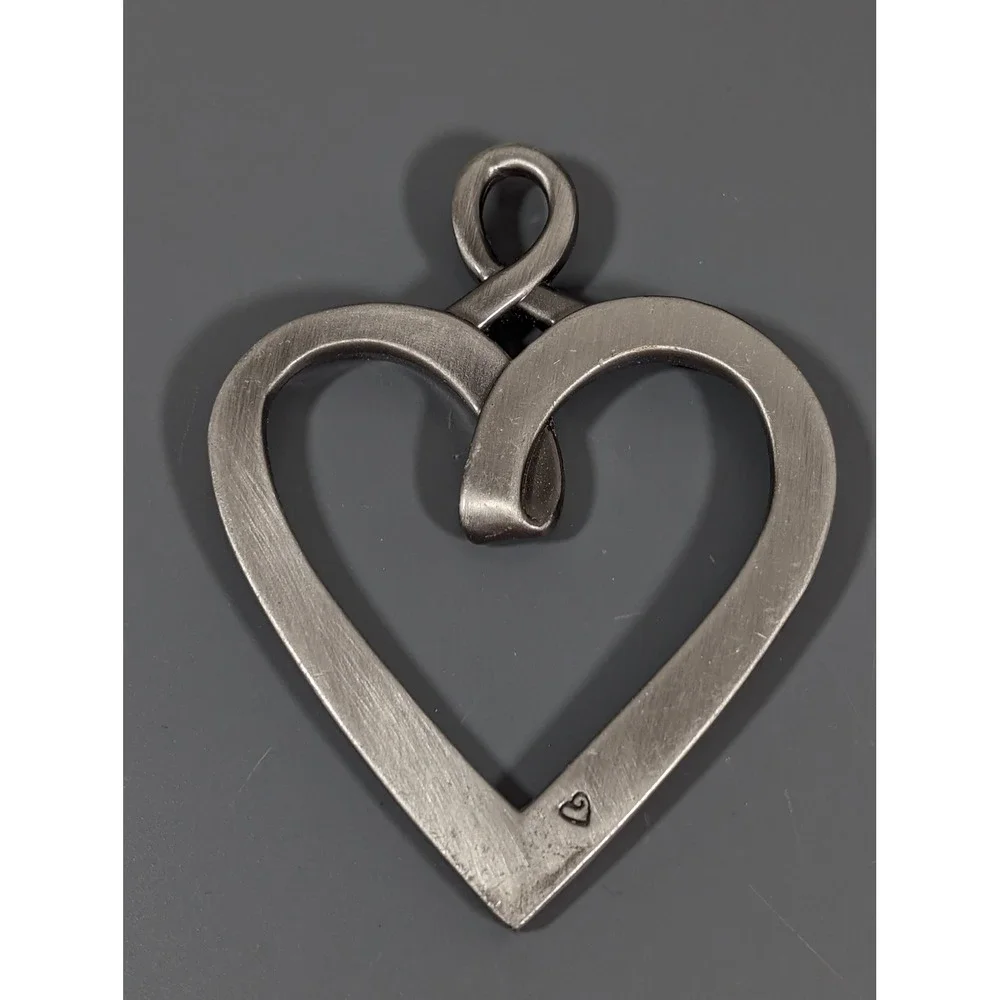 Ganz Pewter Heart Ribbon Ornament Kindness Quote Keepsake‎ Gift